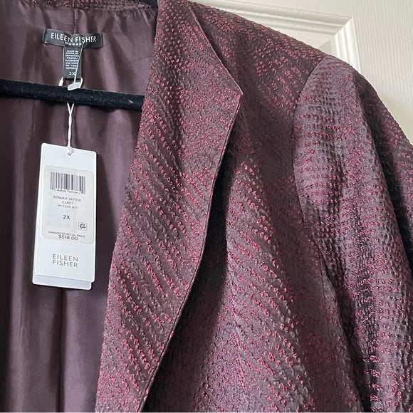 Eileen Fisher Burgundy Blazer NWT - Picture 2 of 15